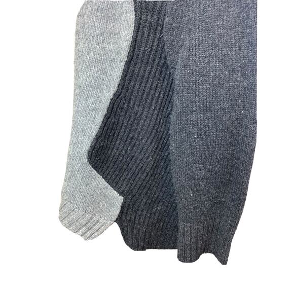 Catherine Malandrino Womens Grey Color Block Wool Sweater Large Boat Neck Cozy - Picture 8 of 10